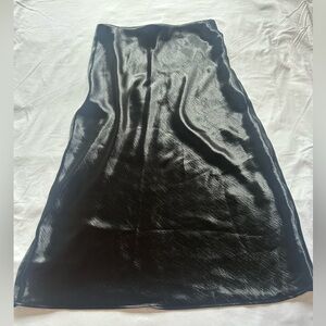 Black Satin Midi Skirt Size S